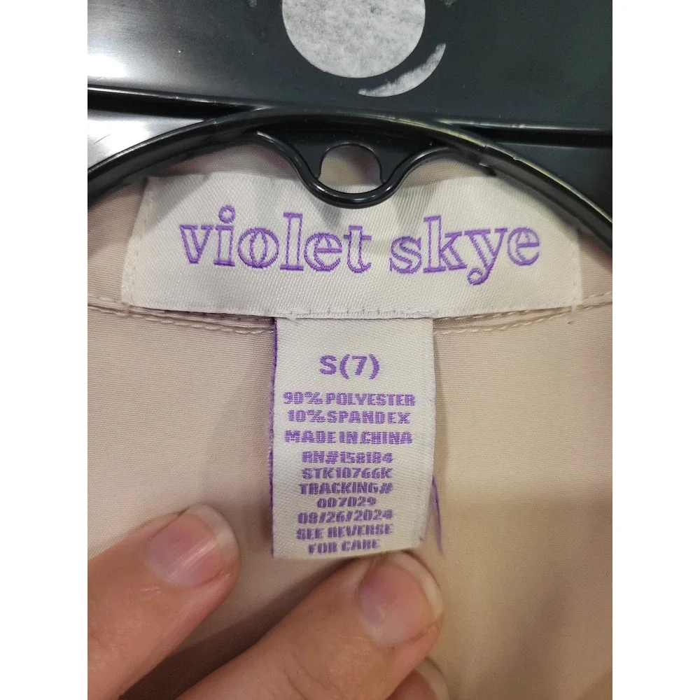 Violet Skye Beige Quarter Zip Cropped Jacket Girls Size S‎ Workout #4